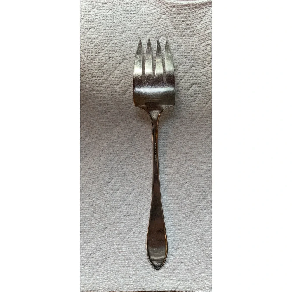 Vintage Oneida Community Silver Plate Sheraton Large Serving Fork 8 1/2''